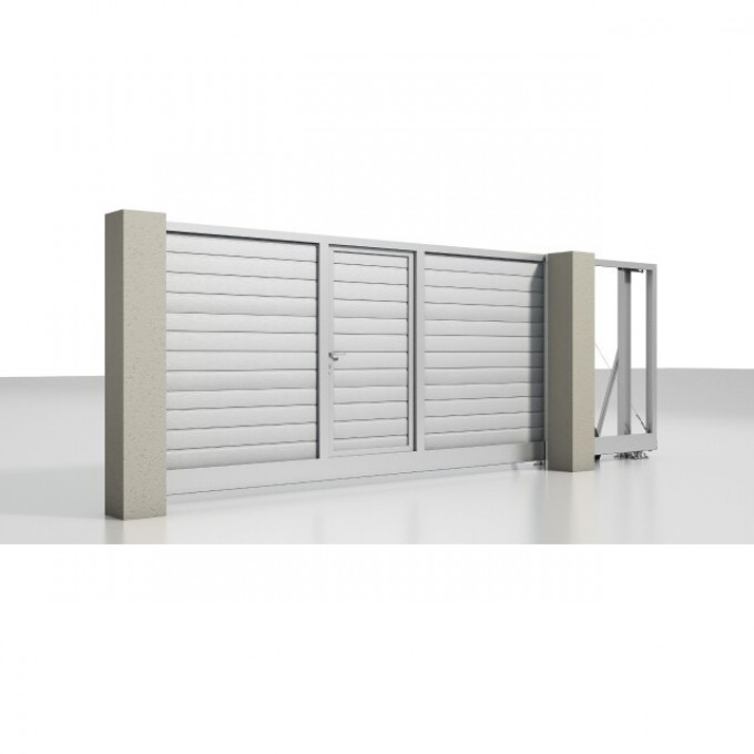 Откатные ворота с калиткой ALUTECH Prestige 3000х2000 мм 63559