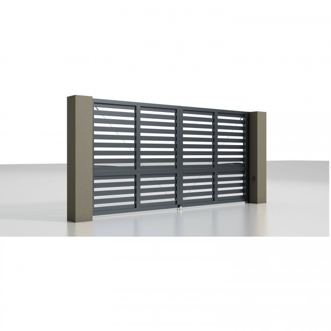 Распашные ворота ALUTECH Prestige 4000×2000 мм с приводом Ambo 20886